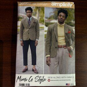 Simplicity Mimi G Style Pattern S8962BB Men'sLined Blazer